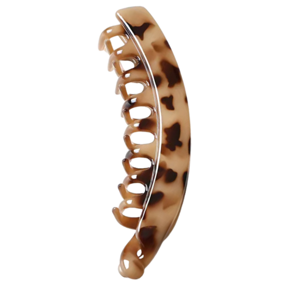 Elegant Ponytail Holder Clip -Beige Tortoise Shell  - Ozerty