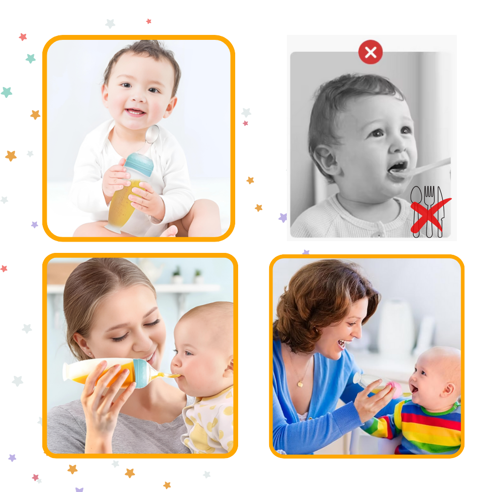Mess-Free Silicone Spoon Feeding Bottles  - Ozerty