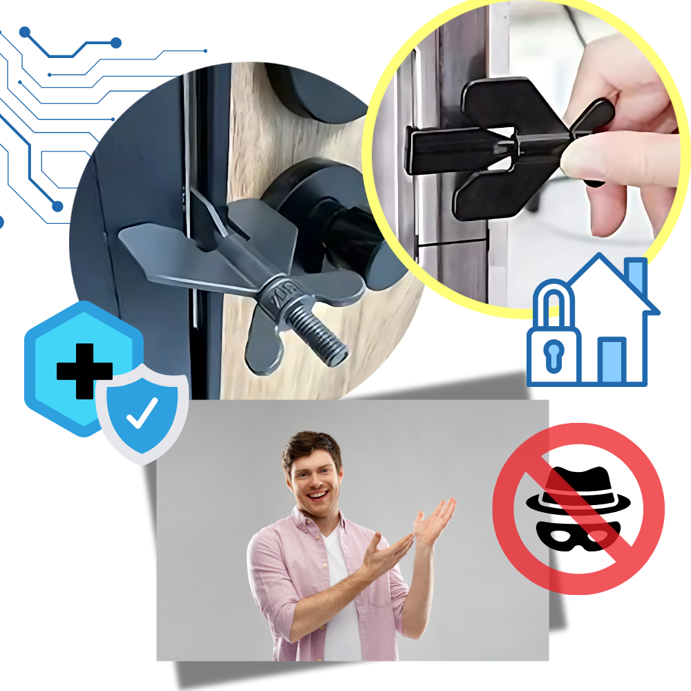 Universal No Drilling Travel Door Lock - Ozerty